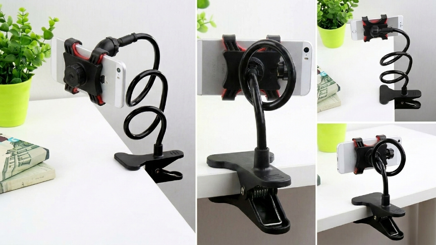 Portable Flexible Phone Holder Black ABS